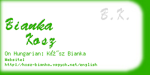 bianka kosz business card